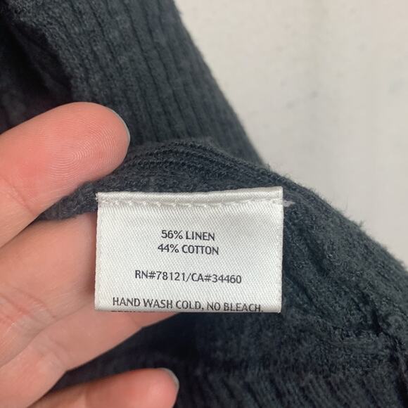 Eileen Fisher womens XS cardigan linen blend gray open front sweater casual mini - Picture 6 of 9